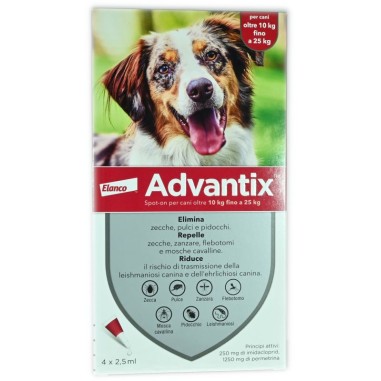 Advantix spot-on per cani 10-25 kg 4 pipette
