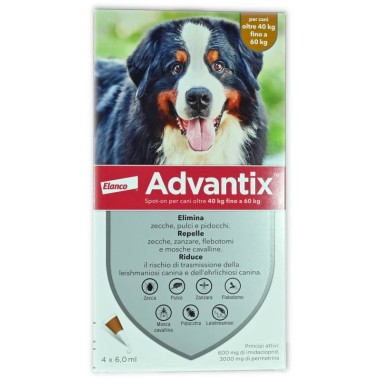 Advantix spot-on per cani 40-60 kg 4 pipette