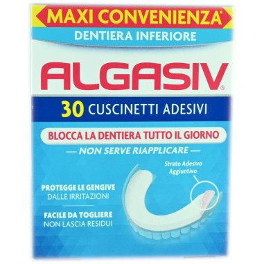 Algasiv 30 Cuscinetti Adesivi Dentiera Inferiore