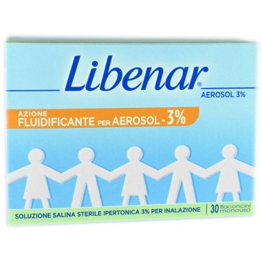 Libenar Aerosol, soluzione salina ipertonica sterile al 3% 30 flaconcini