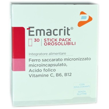Emacrit 30 Stick Pack Orosolubili Integratore Alimentare Tonico