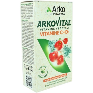 Arkovital Vitamine C+D3 Vitamine Vegetali 20 Compresse Effervescenti