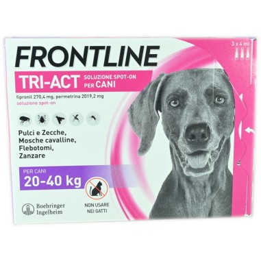 Frontline Tri-act Antiparassitario Cani da 20 a 40 kg 3 Pipette da 4ml