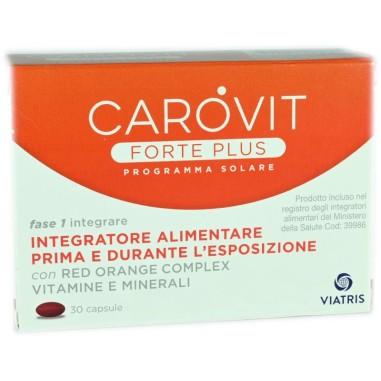 Carovit Forte Plus 30 Capsule Integratore Alimentare Abbronzatura