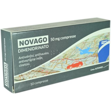 Novago (Dimenidrinato 50 mg) Nausea, Vomito e Vertigine 10 compresse