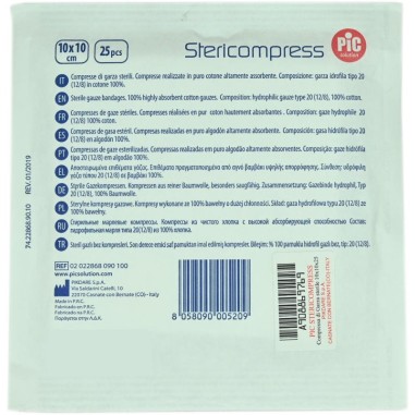 Stericompress Compresse di Garza Sterili 10x10 cm (1 busta da 25)