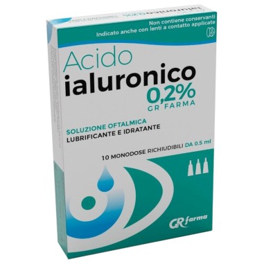 Acido Ialuronico 0,2% Soluzione Oftalmica Lubrificante 10 Monodose