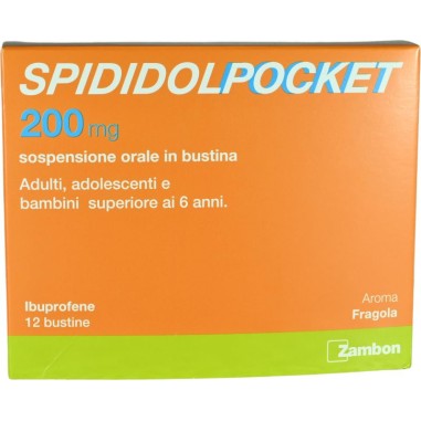 Spididolpocket 200 mg Sospensione Orale Aroma Fragola 12 Bustine