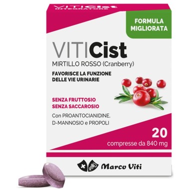 VitiCist Mirtillo Rosso con D-mannosio per Vie Urinarie 20 Compresse