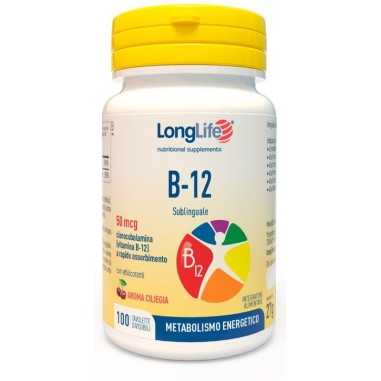 Long Life B-12 50mcg Integratore Vitamina B12 Sublinguale 100Tavolette