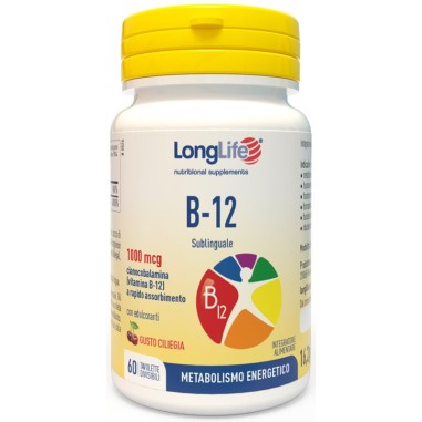 Long Life B12 1000mcg Integratore Vitamina B12 Sublinguale 60Tavolette