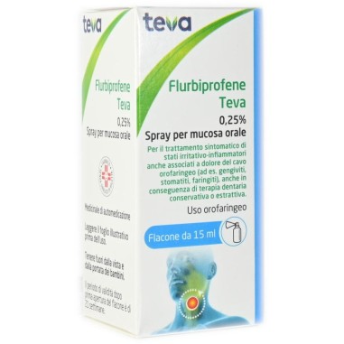 Spray per Mucosa Orale Flurbiprofene Teva 0,25% TEVA