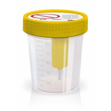 Contenitore urine 120 ml con sistema transfer per provette sottovuoto